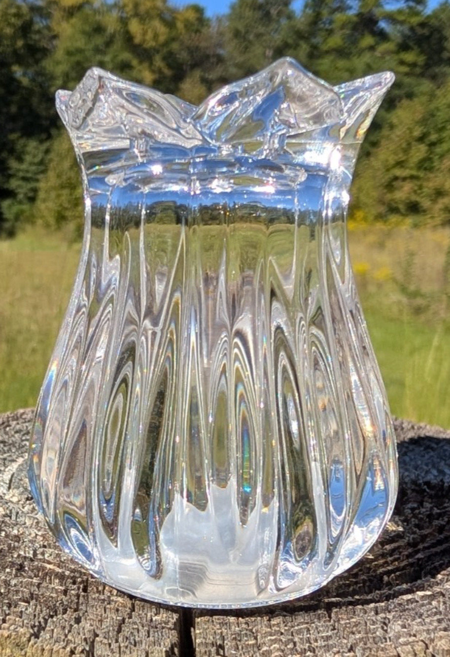 Gorham Lead Crystal Lotus Salt Shaker 2 3/4" Clear Crystal Elegant Floral